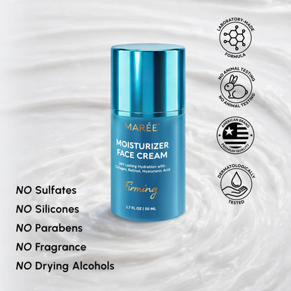MAREE Face Moisturizer – Firming & Lifting Face Cream for Women with Collagen, Retinol & Hyaluronic Acid – Day & Night Anti-Aging Facial Wrinkle