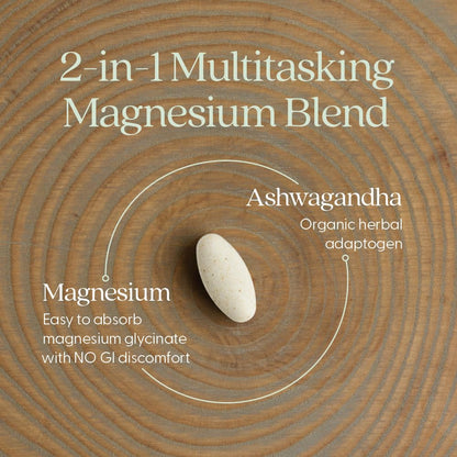 New Chapter Magnesium + Ashwagandha Supplement, 325 mg with Magnesium Glycinate for Muscle Relaxation & Recovery, Heart, Nerve & Bone Health, 2.5X Absorption
