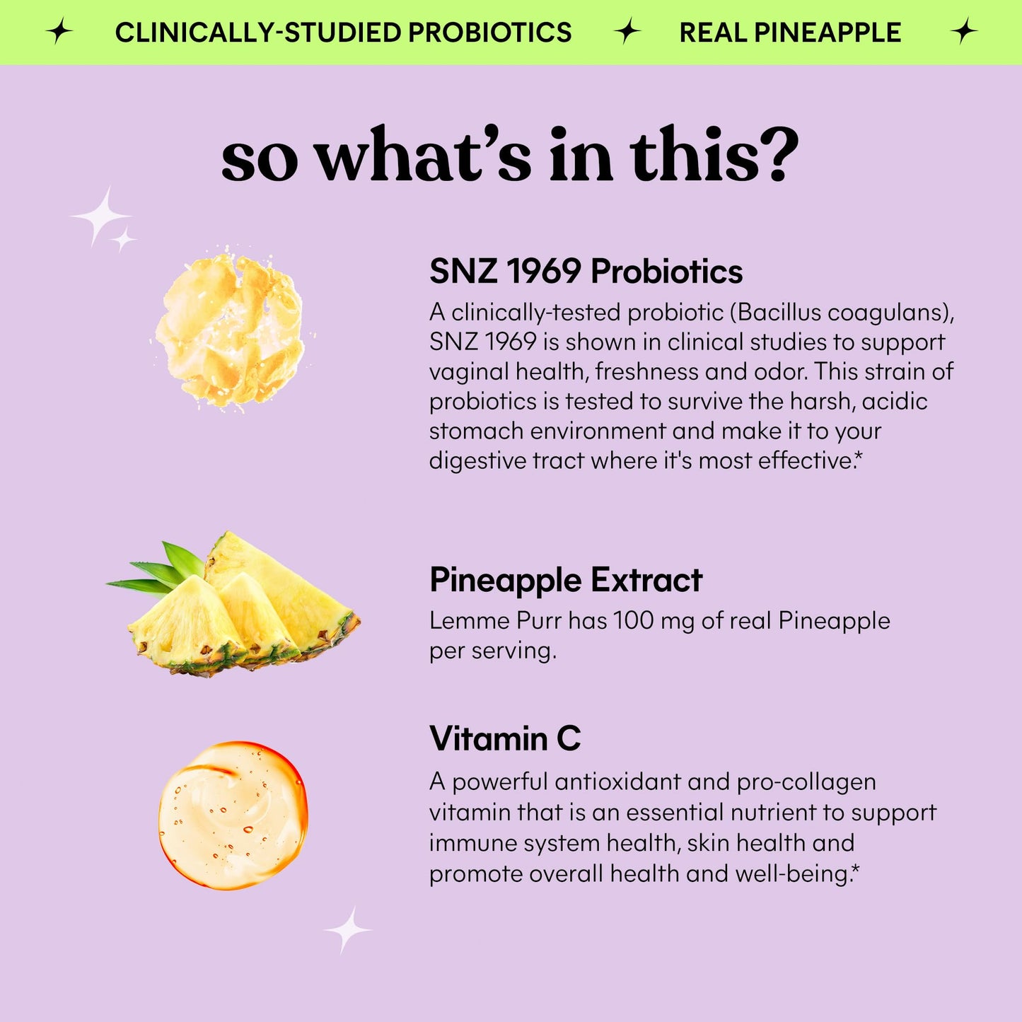 Lemme Purr Vaginal Probiotic Gummies for Women - Balanced pH, Healthy Odor, Yeast Balance & Flora Support