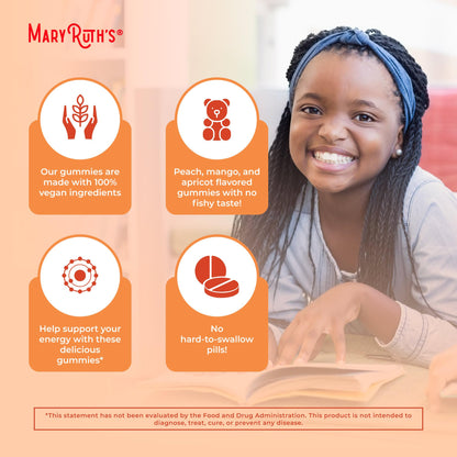 MaryRuth Organics Vegan Omega 3 6 7 9 Gummies | Up to 4 Month Supply | Omega 3 Supplement with Flaxseed Oil | Omega 3 Gummies