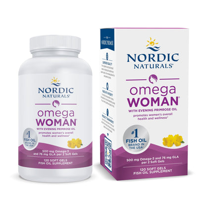 Nordic Naturals Omega Woman, Lemon - 120 Soft Gels - 500 mg Omega-3 + 800 mg Evening Primrose Oil - Healthy Skin & Optimal Wellness - Non-GMO - 60 Servings Nordic NaturalsBuy Supplements Australia