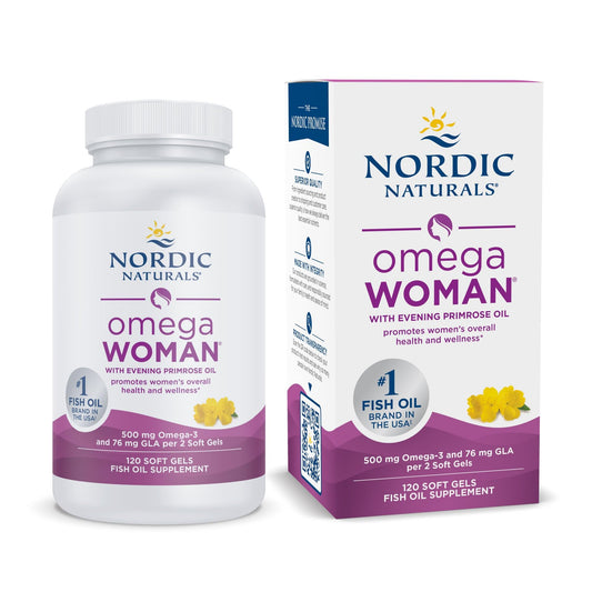 Nordic Naturals Omega Woman, Lemon - 120 Soft Gels - 500 mg Omega-3 + 800 mg Evening Primrose Oil - Healthy Skin & Optimal Wellness - Non-GMO - 60 Servings Nordic NaturalsBuy Supplements Australia