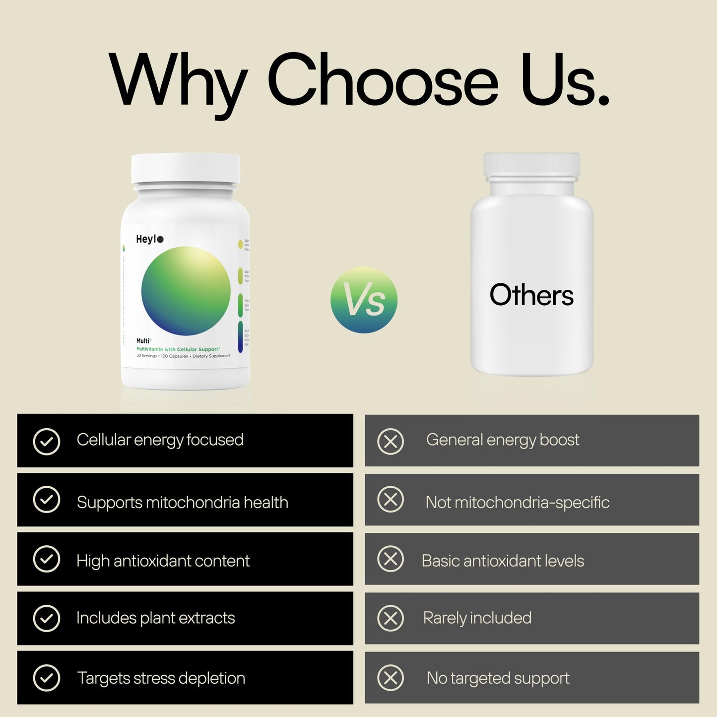 Heylo Multi+ Advanced Multivitamin Supplement – Boosts Energy, Enhances Immune Support, Provides Antioxidant Protection, Promotes Detoxification