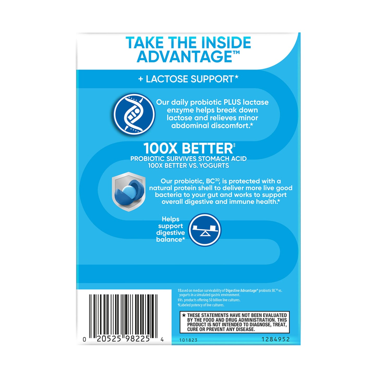Digestive Advantage Lactose Defense Capsules (96 Count In A Box), Helps Breaks Down Lactose and Defend Against Digestive Upset