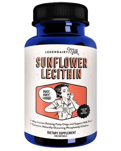 Legendairy Milk Sunflower Lecithin 1200mg, Lactation Support, Sunflower Lecithin Supplement for Clogged Milk Ducts