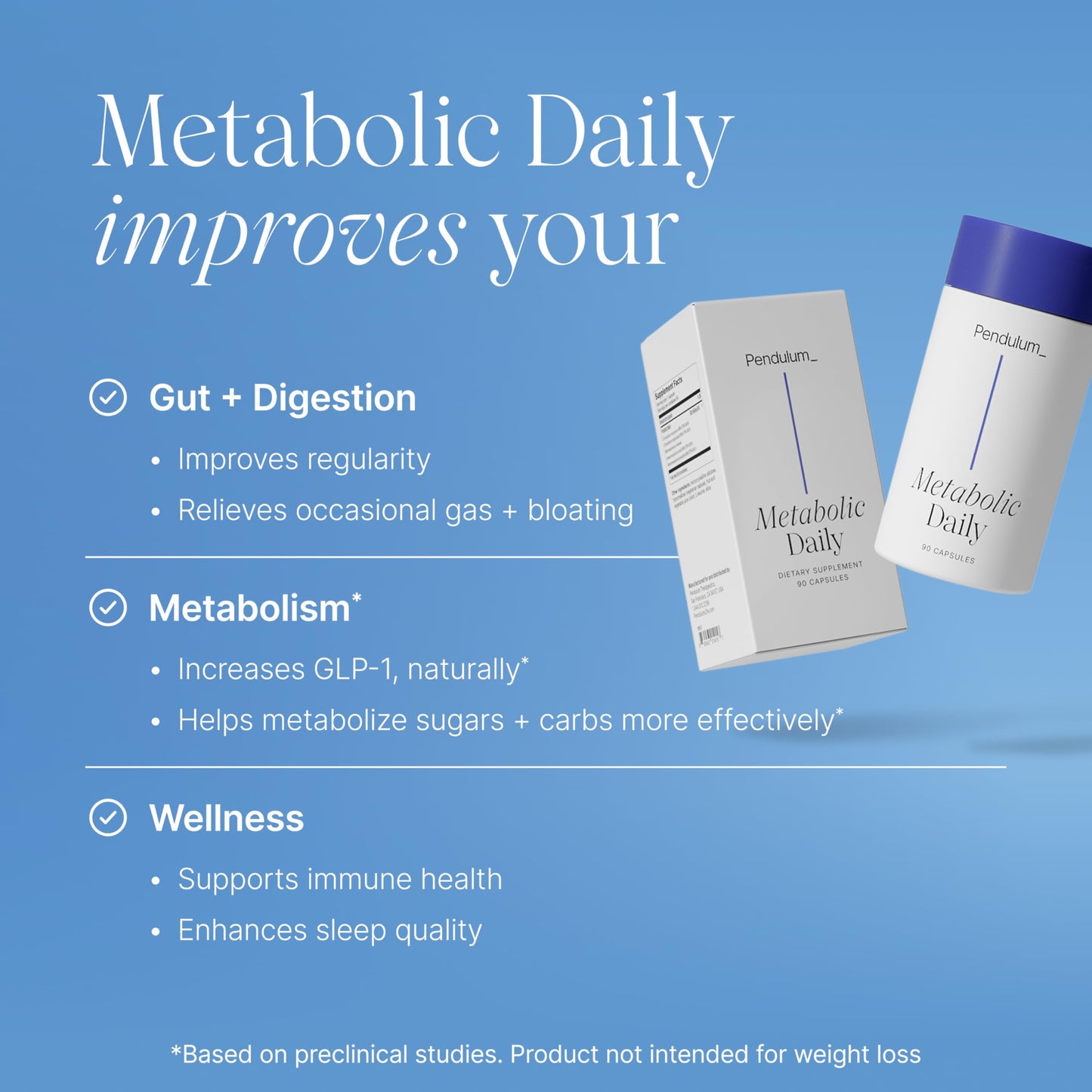 Pendulum Metabolic Daily - Multi-Strain Probiotic with Akkermansia muciniphila to Support Metabolism and Sustain Energy Levels