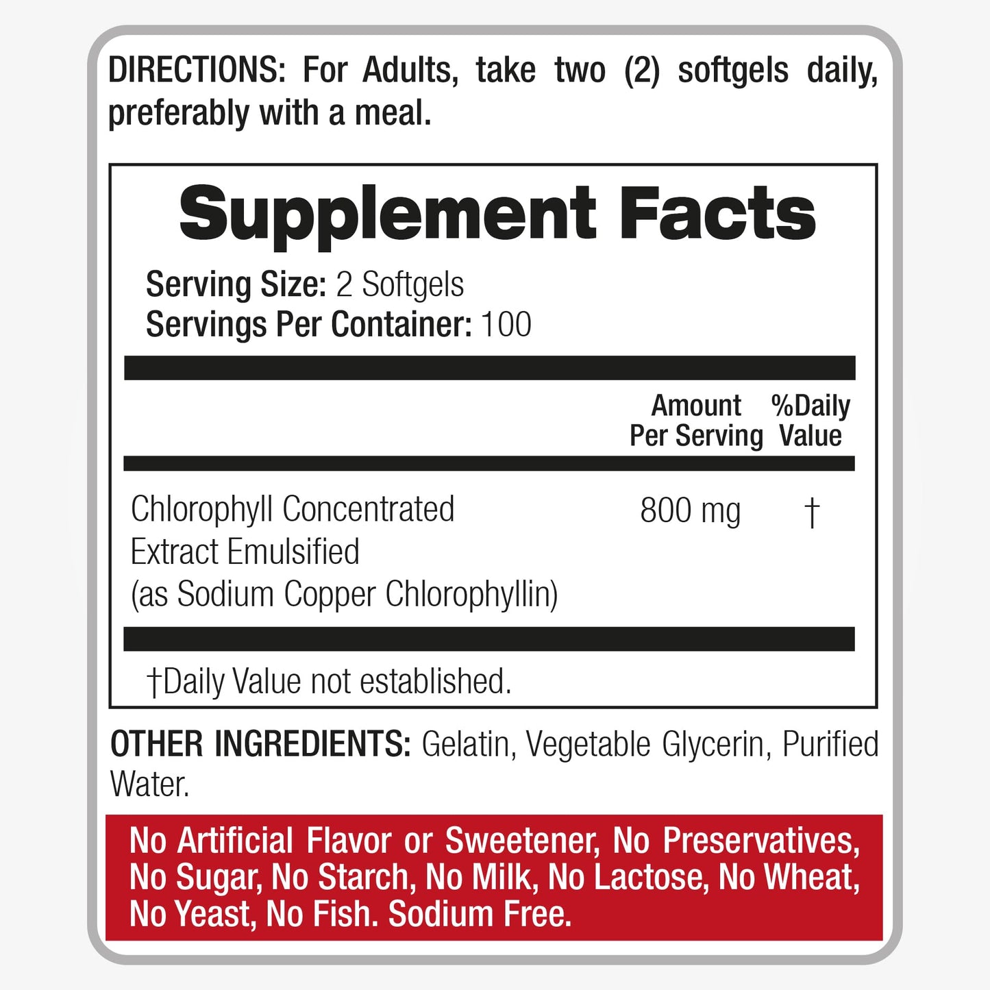 FITO MEDIC'S Lab Chlorophyll Supplement, 200 Softgels, Chlorophyll Capsules