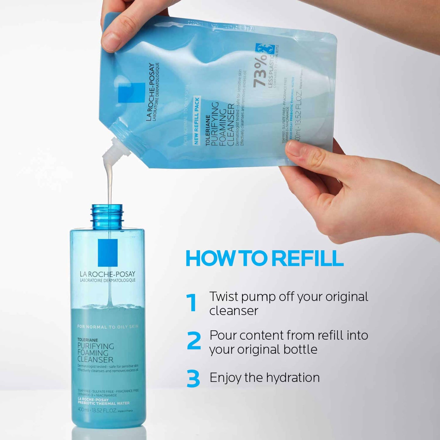 La Roche-Posay Toleriane Purifying Foaming Facial Cleanser, Niacinamide + Ceramides + Prebiotic Thermal Water, Oil Free Face Wash For Oily Skin, Pore Cleanser