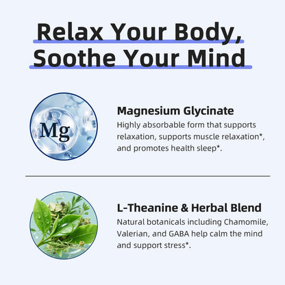 iMATCHME Magnesium Glycinate 850mg Capsules with L-Theanine, Chamomile & GABA for Sleep, Calmness, Muscle, Bone Health & Immune Support, Magnesium for Women and Men, Vegan, High-Absorption, 120 Count iMATCHMEBuy Supplements Australia