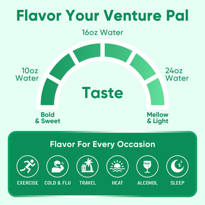 Venture Pal 2-in-1 Hydration Packets + Gut Health Electrolytes Powder - 7 Electrolytes & 5 Vitamins, Probiotics