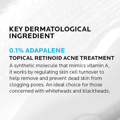 La Roche-Posay Effaclar Adapalene Gel 0.1% Acne Treatment, Retinoid Cream, Acne Medication Gel for Blackheads & Whiteheads, Oil Free, Helps Clear
