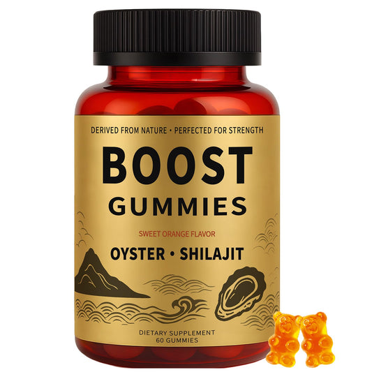 Rulinal Boost Alpha Gummies for Men | Oyster Shilajit Gummies for Adults | Enhances Strength & Immune Support | with Oyster, Shilajit, Vitamin B3, Maca Powder | Non-GMO & Vegan | 60 Gummies RulinalBuy Supplements Australia