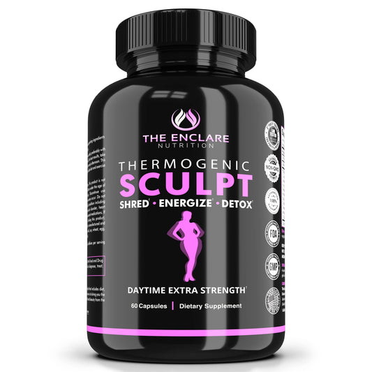 Thermogenic  Appetite Suppressant,  Supplement for Women & Men, Metabolism, Energy, Focus, Brain, Caffeine Pills with Chromium, Green Tea Extract, L Theanine, Sculpt 60 Capsules