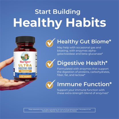 MaryRuth Organics Ultra Digestive Enzymes Capsules | Up to 2 Month Supply | Supplement for Gut Health Support | Digestion & Immune Support