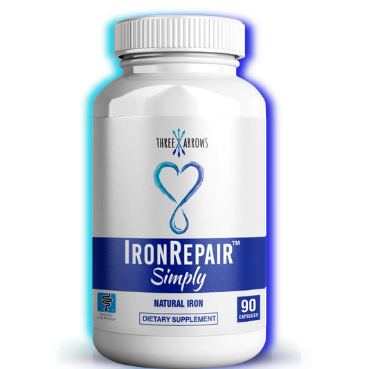 Iron Repair Simply Natural Iron Supplement, Best Absorption & Gentle on Stomach, Monash Low FODMAP, Raise Hemoglobin & Ferritin Iron Pills for Women, Men, Teens