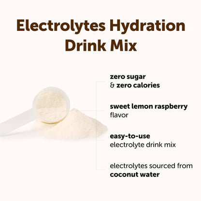Micro Ingredients Electrolyte Powder, 2 lbs (139 Servings) | Lemon Raspberry Flavor | High Potassium (1,000mg) + Coconut Water & Real Lemon Juice