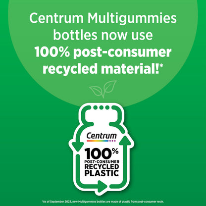Centrum MultiGummies Gummy Multivitamin for Men, Multivitamin/Multimineral Supplement with Selenium, Antioxidants and Vitamin D3