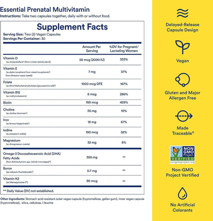 Ritual Prenatal Multivitamin For Women - Key Essential Vitamins and Minerals To Support Mom and Baby During Pregnancy* - Folate, Choline, Omega-3 DHA