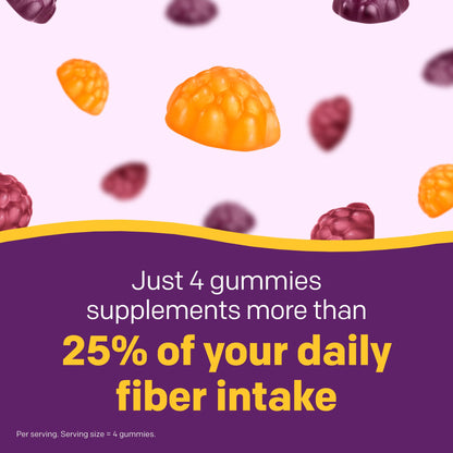 MiraFIBER Gummies from The Makers of MiraLAX, 8g of Daily Fiber Per Serving, Metabolism Support with B Vitamins, Gut Health for Men & Women
