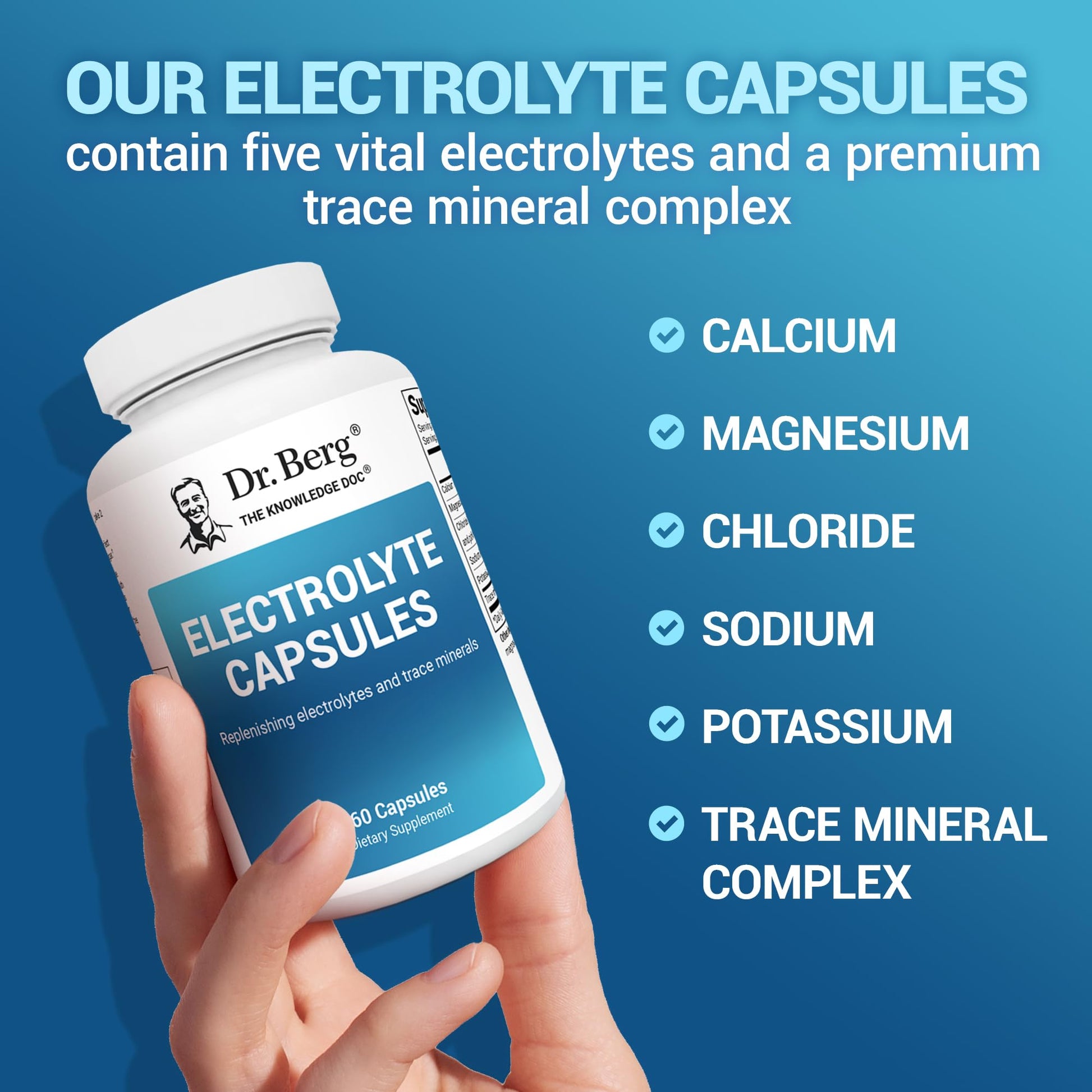 Dr. Berg Electrolyte Capsules - Electrolyte Supplements for Supporting Energy, Endurance, and Hydration - Sugar Free, No Maltodextrin, Keto Friendly - 160 Caps Dr. Berg NutritionalsBuy Supplements Australia