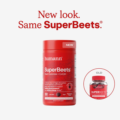 Humann SuperBeets 3-in-1 Heart Gummies - 3x Absorption CoQ10 - Plus Beetroot Extract & Grape Seed Extract for Advanced Heart Health, Cellular Energy & Circulation Support