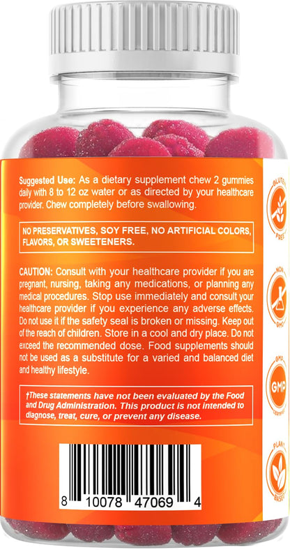 Vitamatic Magnesium Gummies 600mg per Serving – 60 Vegan Count for Relaxation, Muscle, Bone, and Energy Support