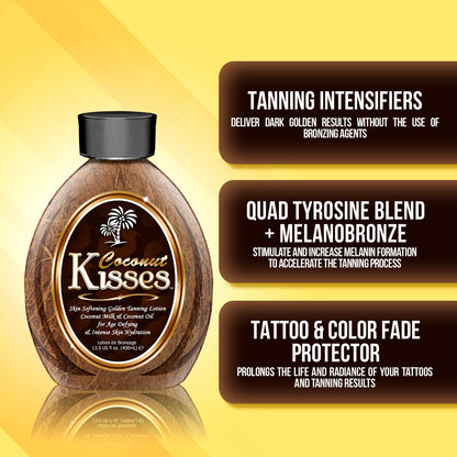 Ed Hardy Coconut Kisses Golden Tanning Lotion Cruelty Free, Gluten Free, Mineral Oil Free, DHA Free for All skin type, 13.5oz
