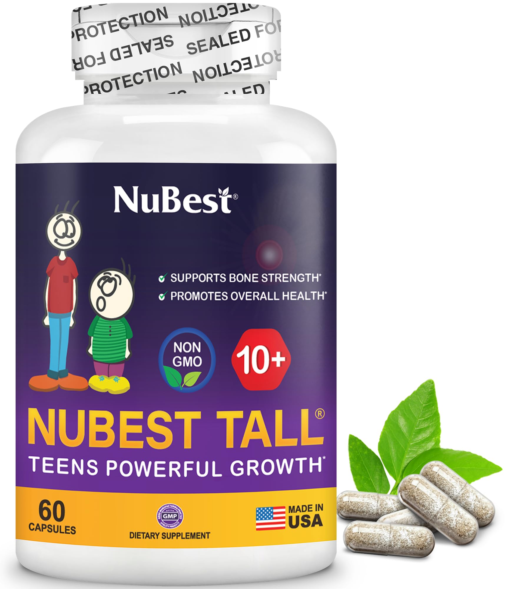 NuBest Tall 10+ Premium Bone Strength Formula, Enhanced Immunity and Overall Health for Age 10+ with Calcium, Vitamin D3, Vitamin K2, and Multivitamins | 60 Capsules | 1 Month Supply NuBestBuy Supplements Australia