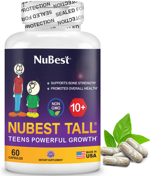NuBest Tall 10+ Premium Bone Strength Formula, Enhanced Immunity and Overall Health for Age 10+ with Calcium, Vitamin D3, Vitamin K2, and Multivitamins | 60 Capsules | 1 Month Supply NuBestBuy Supplements Australia