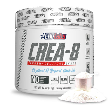 EHP Labs CREA-8 Micronized Creatine Monohydrate Powder - Unflavored Creatine Powder for Muscle Growth, Increased Strength, Enhanced Energy Output