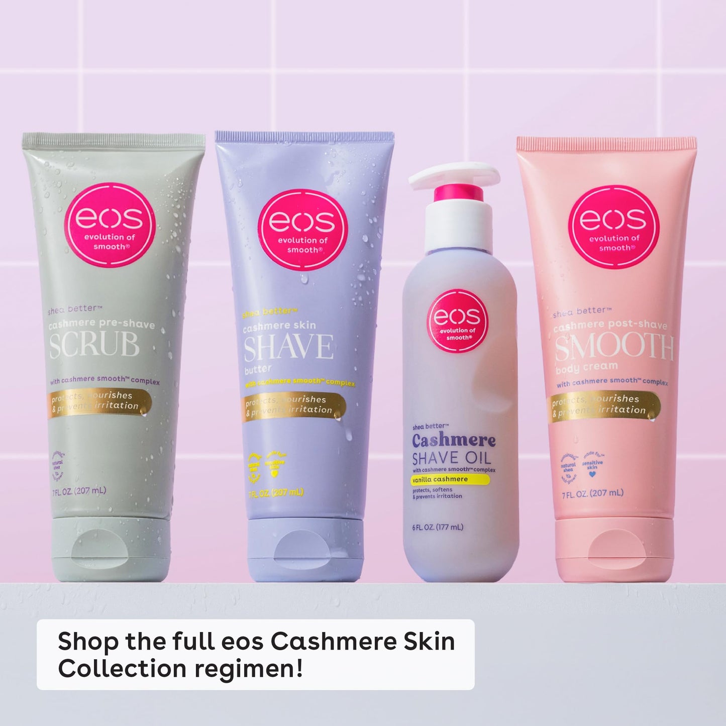 eos Cashmere Skin Collection Pre-Shave Scrub- Vanilla Cashmere, Exfoliating Body Scrub, Vanilla Body Scrub, Hydrating, Shea Sugar, 7 fl oz