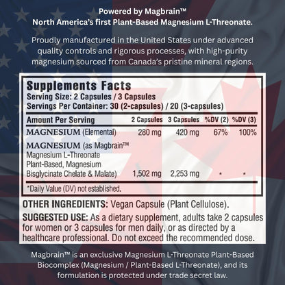 Kappa Nutrition Powered by Magbrain™ Magnesium L-Threonate Plant-Based, 60 Vegan Capsules, 420mg Elemental Magnesium (3 Capsules) from 2,253mg, Brain, Sleep & Muscle Support. KAPPA NUTRITIONBuy Supplements Australia