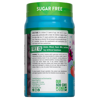 Nature's Truth Magnesium Gummies for Kids | Glycinate & Citrate | 50 Count | Mixed Berry Flavor | Vegan, Non-GMO