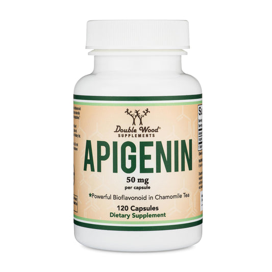 Apigenin Supplement - 50mg per Capsule, 120 Count (Powerful Bioflavonoid Found in Chamomile Tea for Relaxation, Sleep, and Mood) Senolytic