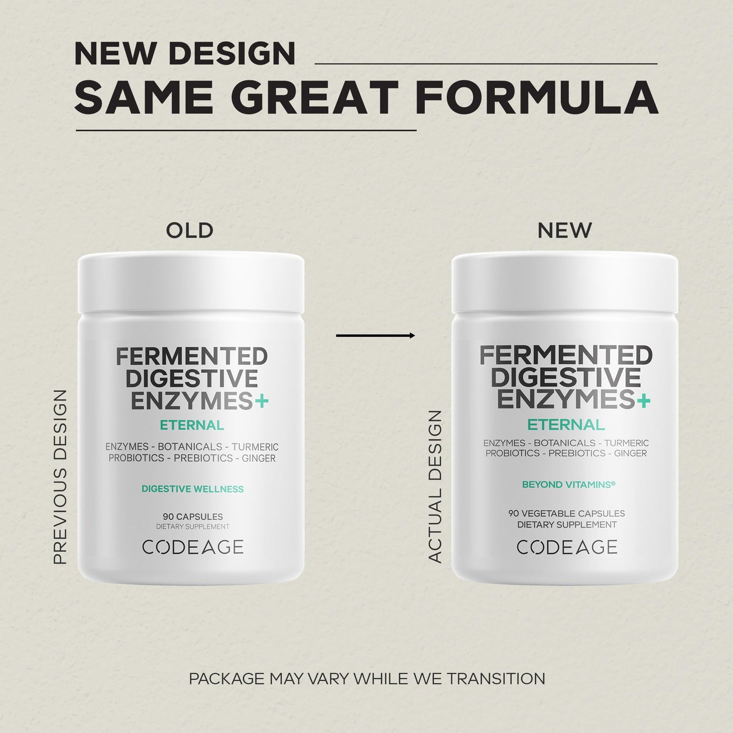 Codeage Fermented Digestive Enzymes Supplement 3-Month Supply - 14 Digestive Enzymes, Probiotics, Prebiotics, Fermented Botanicals, Plant-Based Multi Pancreatic Enzymes - 1 Capsule a Day - 90 Capsules CodeageBuy Supplements Australia