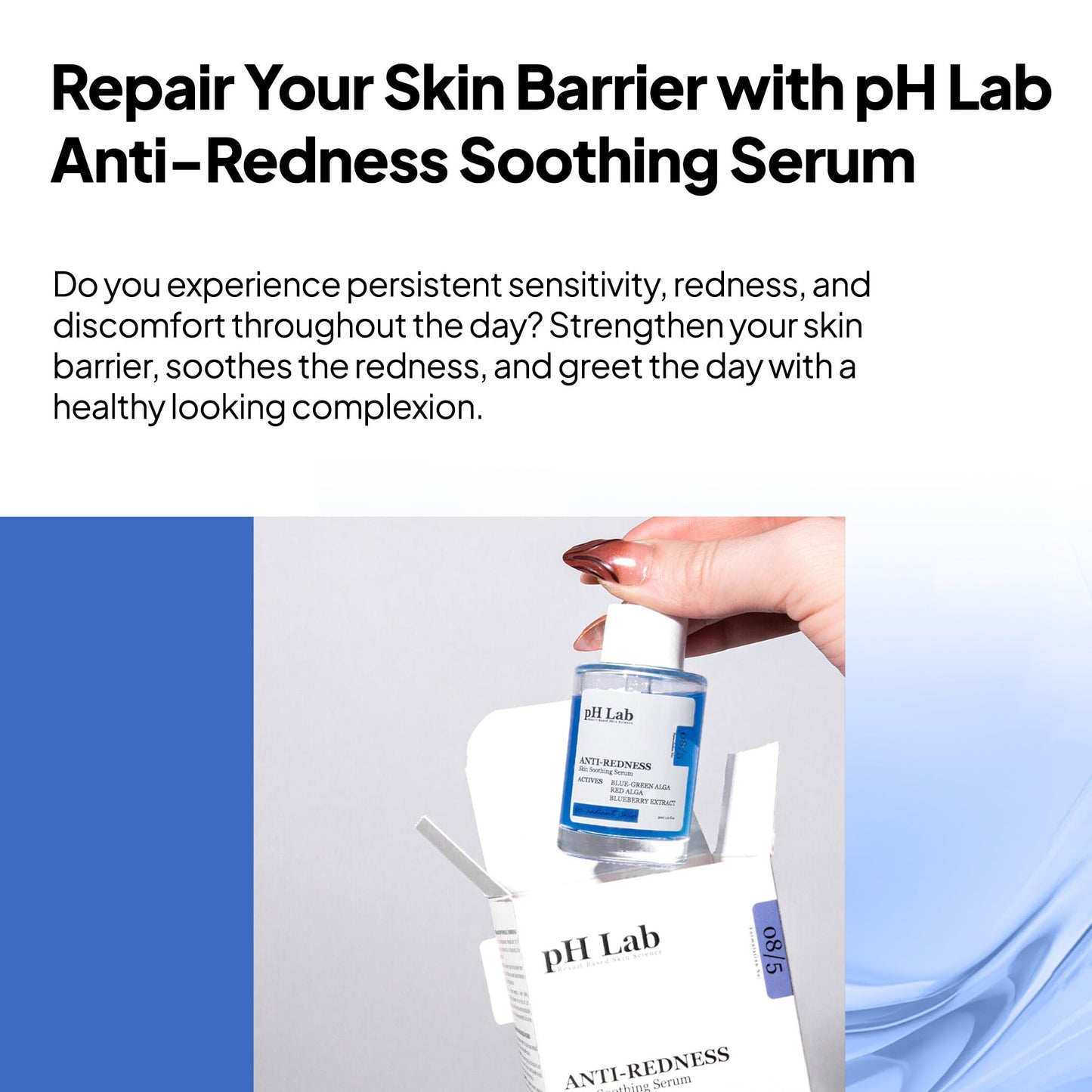 PhLab Anti Redness Serum, Reduces Capillary Cracks Appearance, Evens Skin Tone, Skin Soothing and Redness Reform Serum, 1.01 Fl Oz (Pack of 1)