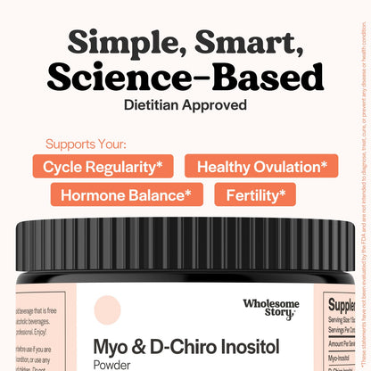 Myo-Inositol & D-Chiro Inositol Supplement Powder for Women | Hormonal Balance & Healthy Ovarian Function Support