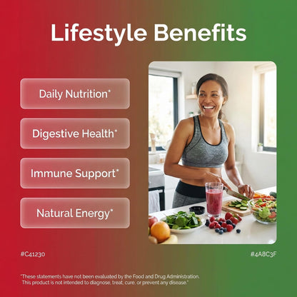 Clean Nutraceuticals Fruits and Veggies Supplement Reds & Green Superfood - Balance of Over 70 Fruit & Vegetable Supplements Capsules with Probiotics Prebiotics Digestive Enzymes - 120 Ct USA Clean NutraceuticalsBuy Supplements Australia