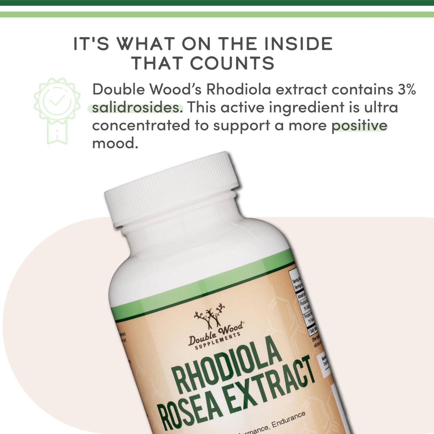 Rhodiola Rosea Supplement 500mg, 120 Vegan Capsules (Third Party Test, Gluten Free, 3% Salidrosides, 1% Rosavins Extract) for Performance,