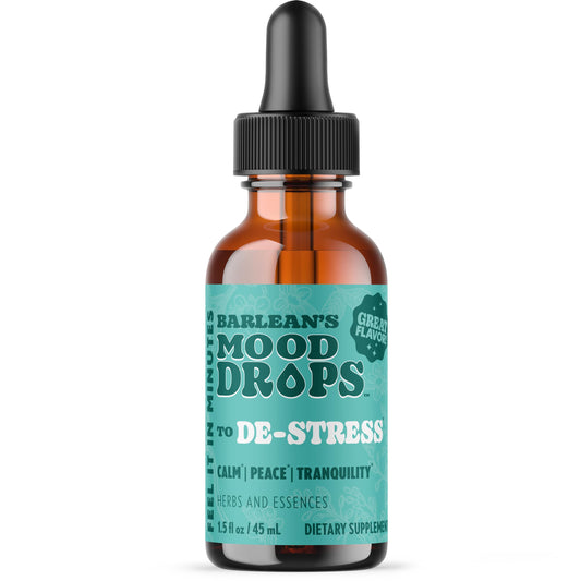 Barlean's Mood Booster Supplement, De-Stress Liquid Drop Supplements for Men and Women, Ashwagandha and L Theanine Extract, Adaptogen Herbs Drops, 1.5 oz