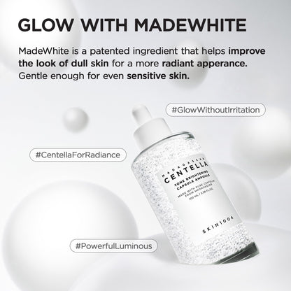 SKIN1004 Tone Balancing Capsule Ampoule, Niacinamide & Centella Serum for Face, Korean Hydrating Facial Serum for Unevne Skin Tone
