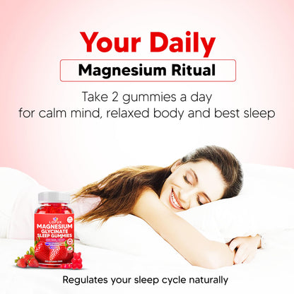 Lofux Magnesium Glycinate Gummies 400mg, Sugar Free Magnesium Gummies for Adults Women, Men, Chewable Supplement Gummy with L-Threonate, Vitamin D, B6, CoQ10