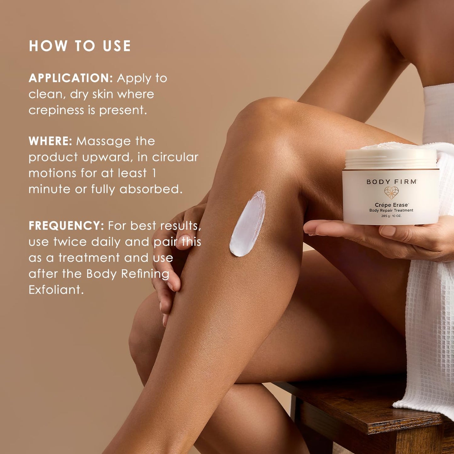 Body Firm Crepe Erase Body Repair Treatment, Anti Aging Firming Lotion with Collagen Peptides, Shea Butter, Vitamin E, Squalane and More, Promotes Women's Natural Collagen Production, 10 Oz