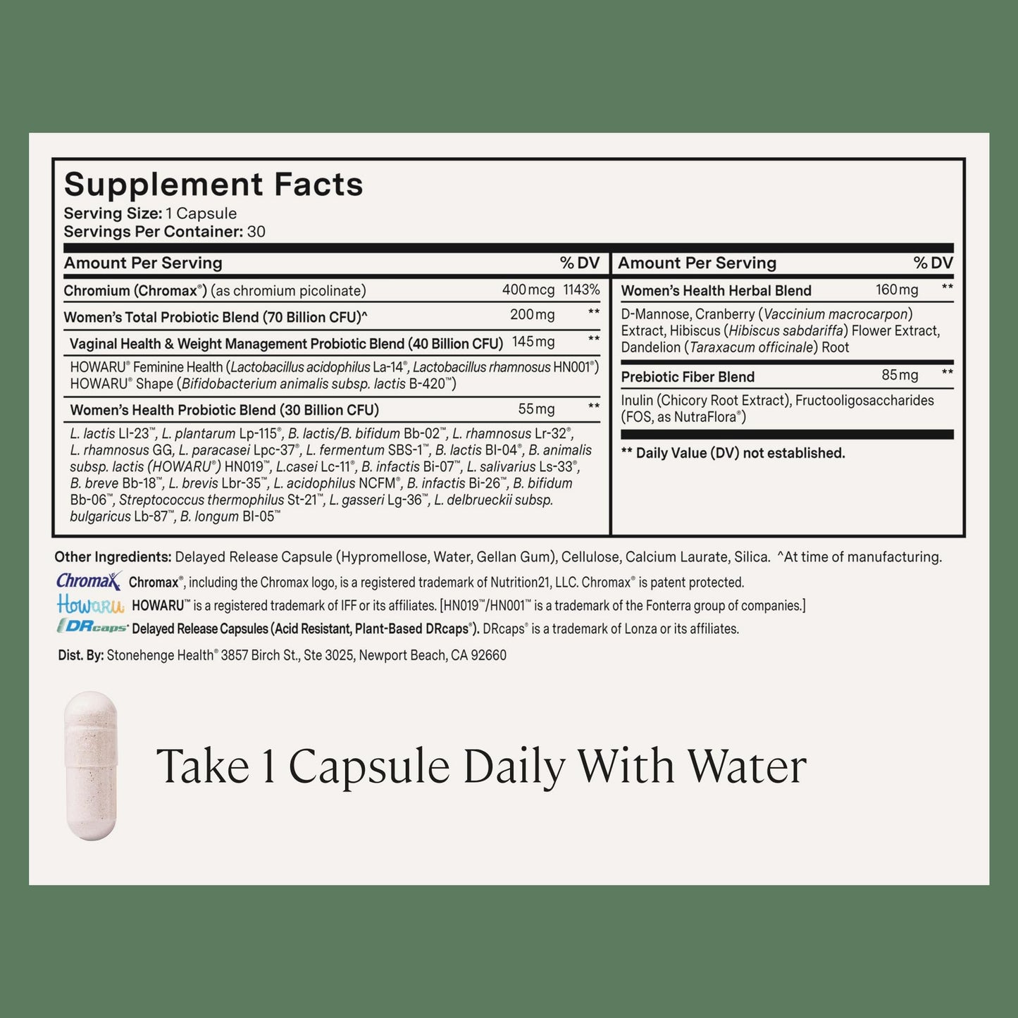 Stonehenge Health Biotics for Women Probiotic 70 Billion CFU, 24 Strains + Prebiotic Fiber, Weight Management, Focus & Mood, Digestive, Vaginal & Immune Support, Non-GMO, 30 Delayed-Release Veg Caps Stonehenge Health buy supplements Au
