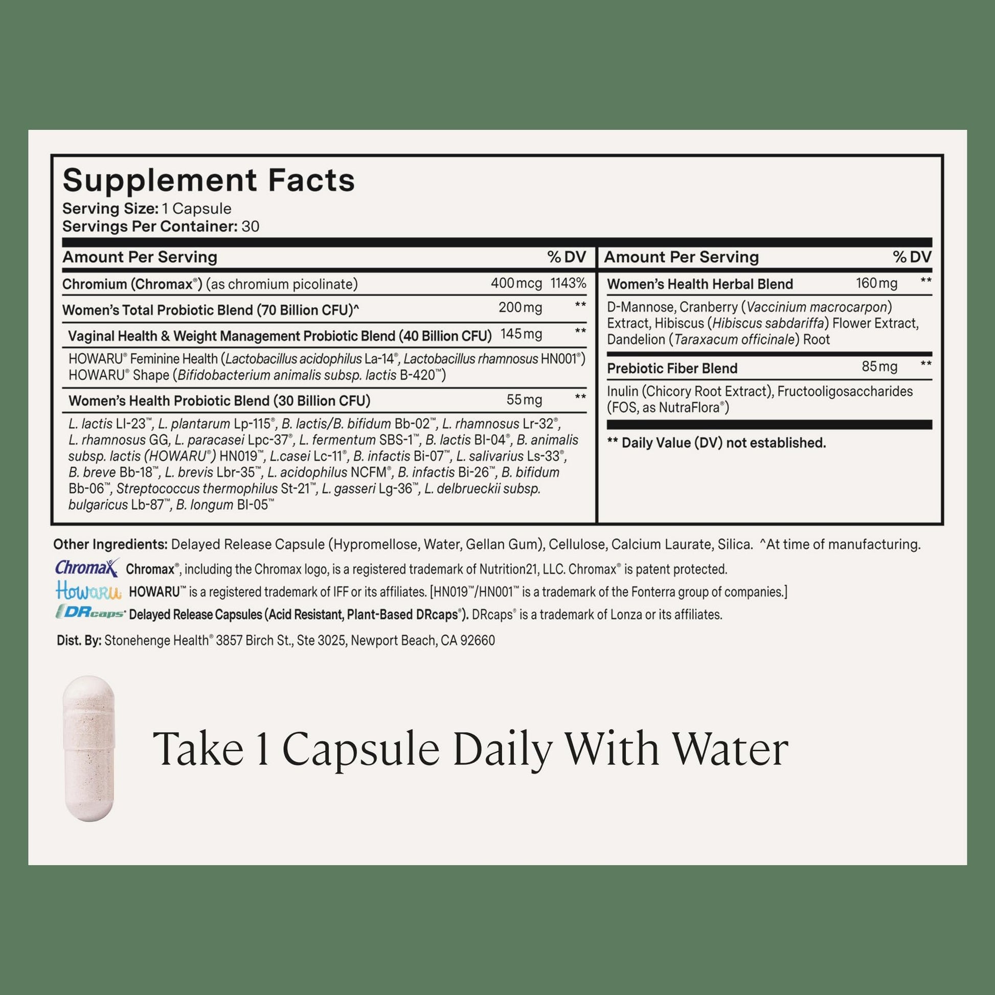 Stonehenge Health Biotics for Women Probiotic 70 Billion CFU, 24 Strains + Prebiotic Fiber, Weight Management, Focus & Mood, Digestive, Vaginal & Immune Support, Non-GMO, 30 Delayed-Release Veg Caps Stonehenge Health buy supplements Au