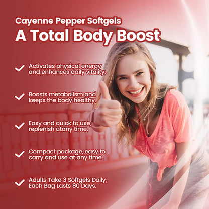 VivoNu Cayenne Pepper Softgels Supplement, Supports Leg Vein, Heart and Blood Vessel Health, with Vitamin E D3+K2 and Extracts of Grape Seed, Hawthorn, Beetroot, Berberine (Softgel / 1 Bag) VivoNu buy supplements Au