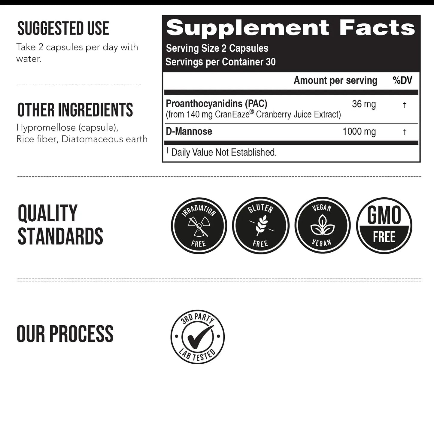 CranEaze®: Cranberry Juice Extract Plus D-Mannose – 36 mg PAC, 100% Soluble PAC - Supports Urinary Tract Health – Most Effective Cranberry Pills for Women, UTI Cranberry Supplement - 60 Capsules Triquetra HealthBuy Supplements Australia