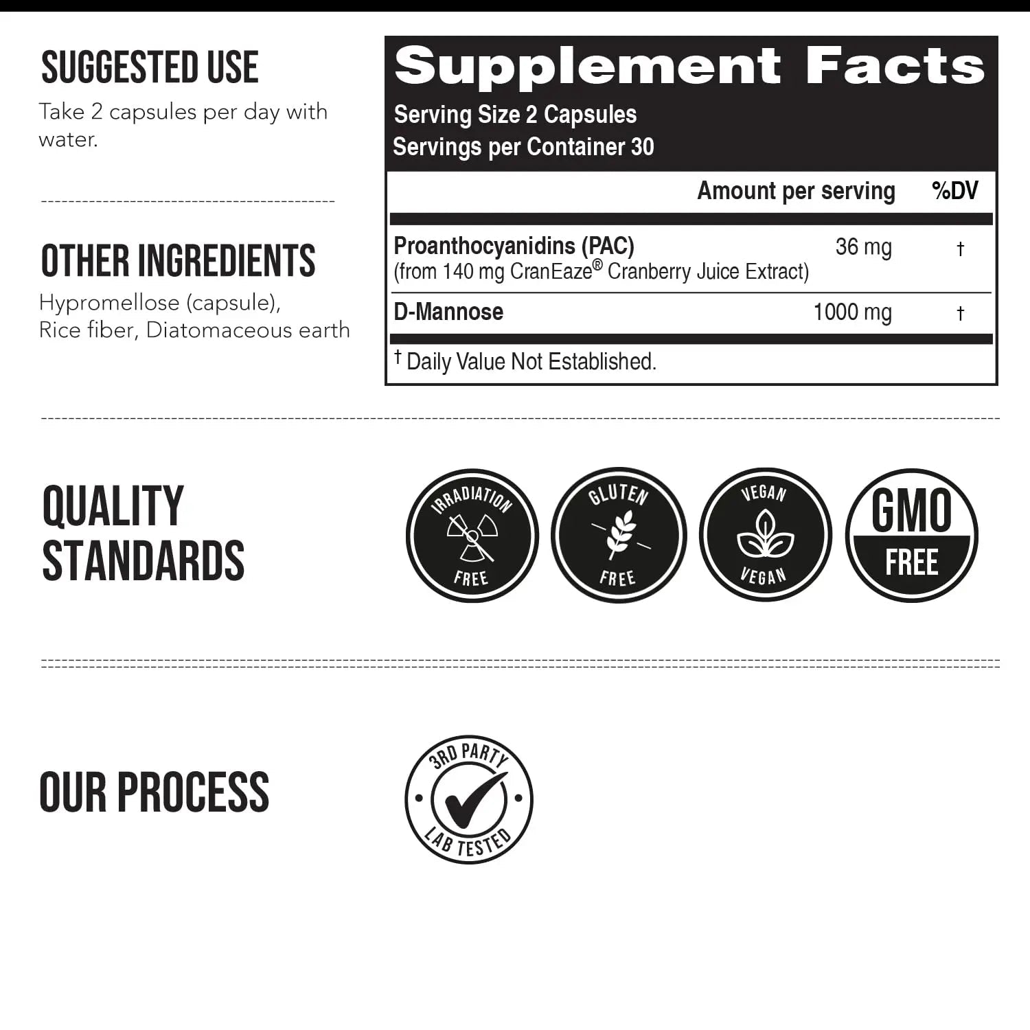 CranEaze®: Cranberry Juice Extract Plus D-Mannose – 36 mg PAC, 100% Soluble PAC - Supports Urinary Tract Health – Most Effective Cranberry Pills for Women, UTI Cranberry Supplement - 60 Capsules Triquetra HealthBuy Supplements Australia