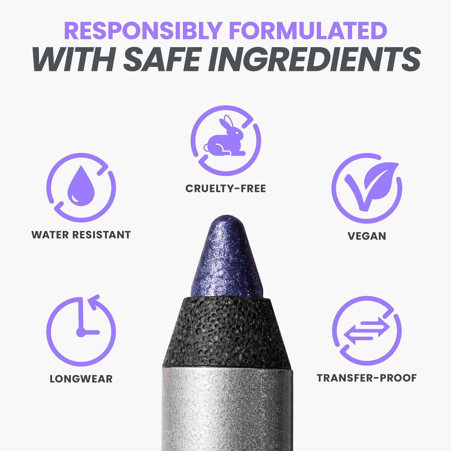 Wonderskin Eyeliner Pencil, 1440 Longwear Blue Purple Eyeliner Pencil - Waterproof, Sharpenable & Smudge Proof