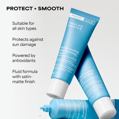 Paula's Choice RESIST Daily Hydrating Fluid Face Moisturizer with SPF 50 Sunscreen, Face Sunscreen for Oily Skin, Chamomile & Vitamin E, UVA/UVB Protection, Fragrance-Free, TSA Friendly, 2 Fl Oz Paula's ChoiceBuy Supplements Australia